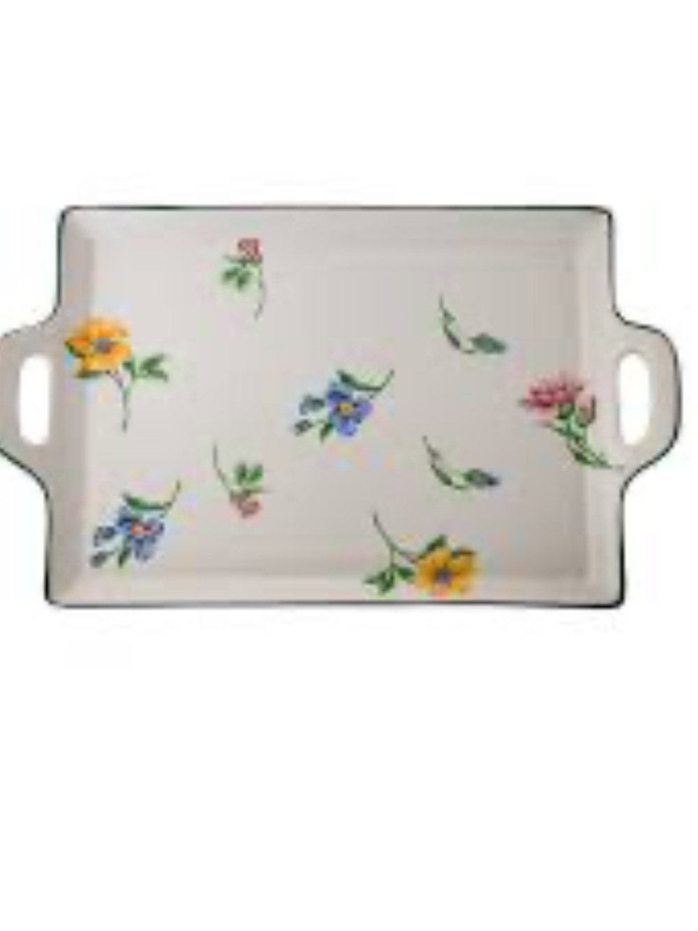 Tiffany & Co. Sintra VTG Ceramic Serving Tray with Multicolor Blossom • NEW